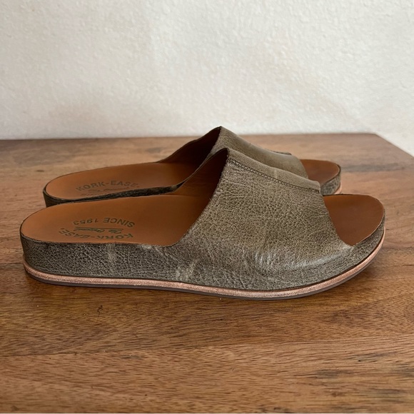 Kork-Ease Shoes - Kork Ease Tutsi Sandals Womens Olive Green Leather Slip On Slides Cork Shoe 8M